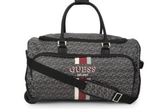Guess Women’s Charcoal Printed Duffel Bag| Ladies Purse Handbags | Gift For Ladies