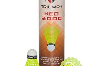 Triumph Nylon Badminton Shuttlecocks, Badminton Shuttlecock Pack of 6, Stable and Sturdy High Speed NEO 2000 Badminton Shuttles, Training Shuttlecock for Indoor and Outdoor Sports