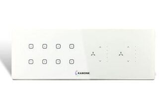 Kamonk 8 Module Custom Plate/Horizontal: (4 Gang x 2 units) + (Fan Regulator x 2 units) | Compatible with Alexa, Google Assist., Siri Shortcuts