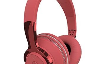 COREGENIX H2 Over Ear Headphones with Upto 50 Hrs Playtime, Fast Charging, in-Built ENC Mic, 40mm Titanium Bass Drivers, Super Soft Cushion, AUX in, Foldable Design (Red)