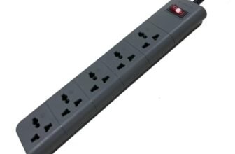 LAPCARE SURGEE 5 Multiplug Extension Cord Power Strip Surge Protection Board | 5 Power Socket |3M Cord |1500w | Fire Proof Material | Short Circuit Protection | BIS Certified (Black)