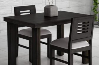 LOONART Solid Wood Dining Set|Dining Table Chair Set|Dining Set For 2|Wooden Dining Set| Solid Wood 2 Seater Dining Set(Finish Color -Walnut Finish 8, DIY(Do-It-Yourself))