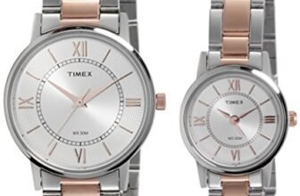 TIMEX Classics Analog Watch for Unisex with Silver-Tone Round Dial & Two Tone Stainless Steel Bracelet Band Water Resistant Unisex Wrist Watches – TW00PR213