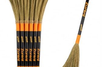 Zureni BR-03 Garnate Broom Phool Jhadu with Natural Mizoram Long Grass 21 inch Metal Handle Stick for Easy Dust Removal, Strain Reduction & Floor Cleaning (40 Pcs, Random Color)