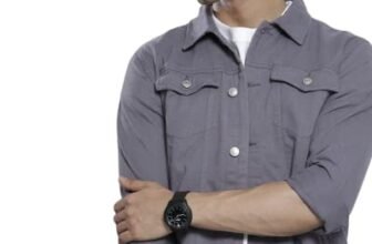 The Indian Garage Co Men Grey Slim Fit Solid Trucker Jacket