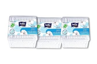 Bella Cotton Buds/Swabs – 200Pcs | Pack of 3 | 100% Cotton | Bio & Nature Friendly | Soft & Gentle