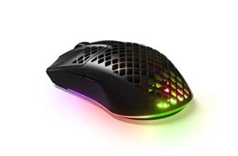 SteelSeries Aerox 3 Wireless – Super Light Gaming Mouse – 18,000 CPI TrueMove Air Optical Sensor – Ultra-Lightweight Water Resistant Design – 200 Hour Battery Life, Black