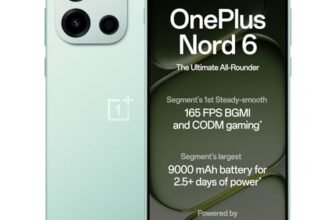 OnePlus Nord 6 | 8GB+256GB | Fresh Mint | Snapdragon 8s Gen 4 | Segment’s First Stable 165FPS Gaming | Segment’s Largest 9000mAh Battery | Most Complete IP Rating | Personalized AI