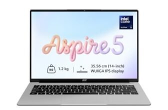 Acer Aspire 5 AI PC,Intel Core Ultra 5 226V, 16 GB LPDDR5X RAM/512 GB SSD, 14″ FHD IPS Display, Win 11Home,Office 2024 + M365 Basic,Pure Silver, 1.2 Kg, A514-55, Backlit Keyboard, Thin & Light Laptop