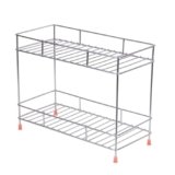 Clazkit Stainless Steel 2-Tier Kitchen Rack, Spice Rack for Kitchen, Accent Shelf Countertop Rack Kitchen Pantry Storage Organizer, Kitchen Racks and Shelves Rack- 20D x 20W x 20H Centimeters