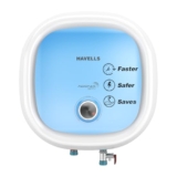 Havells Adonia Spin 10 Litre 5 Star Vertical Storage Water Heater (White Blue, 2000 Watts)