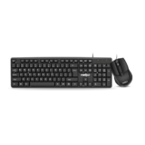 FRONTECH Wired Keyboard and Mouse Combo | Membrane Keys with Retractable Stands | USB Plug & Play | Ergonomic & Comfortable Design | 1 Year Warranty (1692, Black)