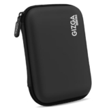 Gizga Essentials Hard Drive Case Shell, 6.35cm/2.5-inch, Portable Storage Organizer Bag for Earphone USB Cable Power Bank Mobile Charger Digital Gadget Hard Disk, Water Resistance Material, Black