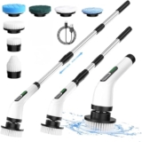 JIALTO Plastic Electric Spin Scrubber for Cleaning , Electric Mop for Floor Cleaning with 7 in 1 Replaceable Brush Heads, Power Scrubber for Shower, Bathroom, Car, Floor Cleaning