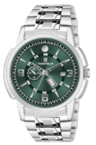 TIMEWEAR Analog Green Dial Day Date Functioning Stainless Steel Chain Watch for Men