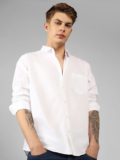 ZEVARO Men Solid Formal White Shirt