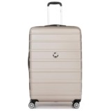 DELSEY PARIS Margot 55 cms Small Cabin Polycarbonate Hard Sided 8 Wheels Spinner Suitcase/Trolley Bag for Travel with TSA Lock- Gold