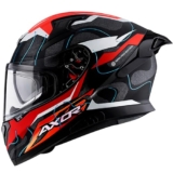 Axor Apex Dynamo ISI ECE and DOT Certified Full Face Motorbike Helmet for Men and Women -Dull Black Red-M
