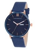 French Connection Leather Analog Blue Dial Men’s Watch-Fcn00034E, Band_Silver