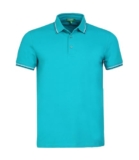 United Colors of Benetton Polo T Shirt | Collar Tshirts | Half Sleeves Plain T Shirt | Solid Polo T-Shirt with Colored Collar Tipping Turquoise Green
