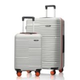 HRX Zanzibar 2Pc Set (Cabin + Medium) Intergalactic Grey Polypropylene Hard Shell Suitcase Set – Premium Travel Trolley Bags with 8 Spinner Wheels, Number Lock & Water Resistant Body
