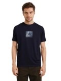RARE RABBIT Men’s Ack Navy Logo Print Regular Fit Half Sleeve Crew Neck T-Shirt