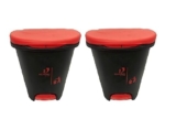 Cello Plastic Step-On Pedal Garbage Dustbin (50 L, red/red)
