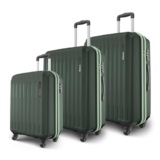 Safari Genius Alley Set of 3 (Cabin + Medium + Large) Trolley Bags Hard Case Polypropylene, 4 Wheels, 360 Degree Wheeling Luggage, Suitcase for Travel, Trolley Bags for Travel, Deep Forrest