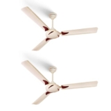 LONGWAY Creta 1200mm/48 inch High Speed Anti-dust Decorative 5 Star Rated Ceiling Fan 400 RPM with 2 Year Warranty (Ivory, Pack of 2)