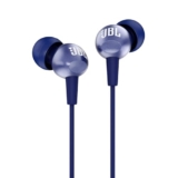 JBL C200SI, Premium in Ear Wired Earphones with Mic, Signature Sound, One Button Multi-Function Remote, Premium Metallic Finish, Angled Earbuds for Comfort fit (Blue)