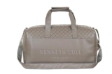 Kenneth Cole Faux Leather Duffle Bag | Compact, Comfortable for Travelling, Gym & Weekend Trips | Men’s and Women’s Duffel Cabin Luggage Bag | Grey