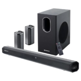 ZEBRONICS Juke BAR 7600 Soundbar, 300 Watts, 5.1 Surround, Dual Rear Satellites, Triple Driver Soundbar, 6.5″” Subwoofer, Bluetooth 5.0 | HDMI (ARC) | Optical | USB | AUX