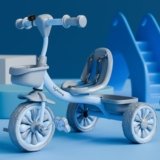 Lifelong Kids Tricycle with EVA Wheels, Bell & Storage Basket – Baby Trike for 2-5 Years (Blue & Grey)