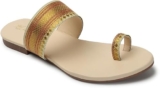 Picktoes PT-1193 Women’s Cream Synthetic Leather Casual Flat Sandal