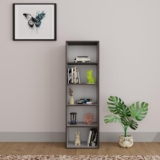 HomeTown Mezzola 5-Tier Engineered Wood Bookshelf | Wenge & White – Book Stand, Book Holder, Home Storage & Organizer for Bedroom, Living Room, Study Room