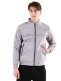 The Indian Garage Co Men Grey Regular Fit Placement Printed Bomber Jacket