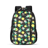 Lavie Sport Lime 26L Floral Printed School Backpack for Girls (Black)