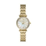 Fossil Women Stainless Steel Analog White Dial Watch-Es4735, Band Color-Gold