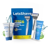 LetsShave Pro 6 Portable Starter Kit for Men | World’s First 6-Blade Disposable Razor with, 2 Transparent Shave Gel (15ml) & 1 After Shave Balm (30ml) | Travel Grooming Kit for Smooth Shave