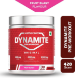 Wellversed Dynamite Pre-Workout (420g, 30 Servings) | Unleash Explosive Energy Pre Workout(420 g, Fruit Blast)