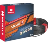 Havells LifeLine+ S3 | 2.5 sq.mm Copper Wire (90m-Black)| Class 2 Conductor (100% Copper), Heat Resistant & Flame Retardant – Ideal for Domestic & Industrial Use (WHFFDNKA12X5)