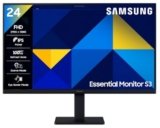 Samsung 24″(60.5 cm) Flat IPS Monitor|IPS Panel|FHD 1920 x 1080|100 Hz|New Super Slim Design|Ports-HDMI,VGA|Tilt Stand Feature -2˚ to 21˚|Game Mode|Eye Saver Mode|Wall Mountable|LS24D300GAWXXL|Black