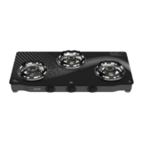 Butterfly Renz 3 Burner 3 Star Glass Top Gas Stove | Fan shield | Leak Proof European Valve | Rust Resistant Frame | Patented Lift Lock | 8mm Tempered Designer Glass | 2 Years Product Warranty