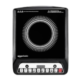 Amazon Basics 1600W Induction Cooktop | 7 Pre-Set Cooking Menus | LED Display | Smart Push Buttons I Energy Efficient, Auto Cut-off, 20A IGBT & 4KV Surge Protection I Black