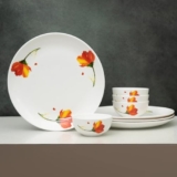 Clay Craft Fine Ceramic Eco Dinner Set, Enchanting Gold, for Family of 4, Dinner Set Ceramic, Crockery Set, Dining Set for Dinner, Crockery Set for Gift, Kitchen Set (ECO3, 8 Pieces)