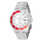 Invicta Silicone Pro Diver Analog Watch Silver Dial for Men – 44712, Black Band