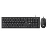 Ant MASTER10 Full Size Wired Keyboard and Mouse Combo, 104 Keys, 6 Anti-Ghosting, Membrane Switch, 3D Optical Mouse, 1200 DPI, USB Plug & Play, for Windows, Mac, Linux – Black