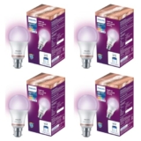 Philips Wiz Smart WI-Fi LED Bulb B22 10-Watt, 16 Million Colors , Compatible with Amazon Alexa and Google Assistant- (Pack of 4)