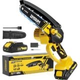 6-Inch Mini Chainsaw Cordless, 21V 2.0Ah Battery Powered Electric Pruning Saw, One-Hand Chain Saw for Tree Trimming, Lightweight, Small and Easy Control for Seniors, Women, Beginners & Yard Work