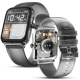 Fire-Boltt Ninja Phantom Smart Watch 1.83” Display, Transparent Clear Body Design, Bluetooth Calling, 120+ Sports Modes, Voice Assistant, AI Outfit Watch Face Smartwatch for Men & Women Black Smoke